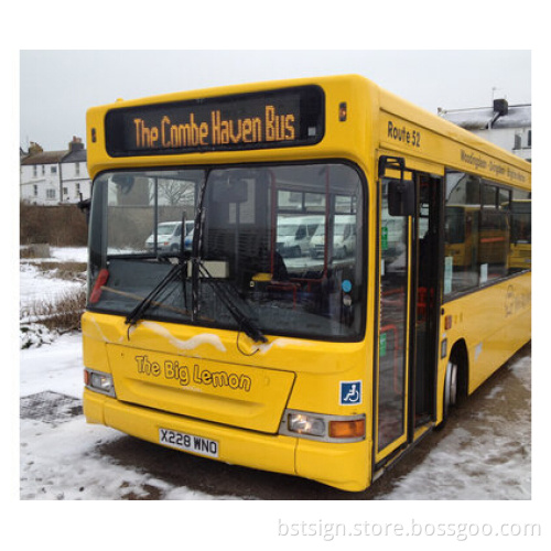 P10 Programmable Yellow Color Bus LED Moving Sign (front/rear window)